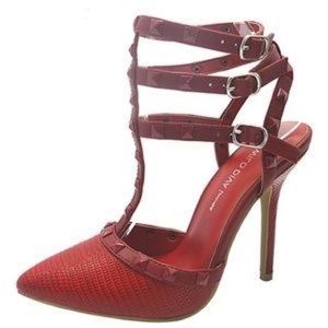 Red studded high heel
